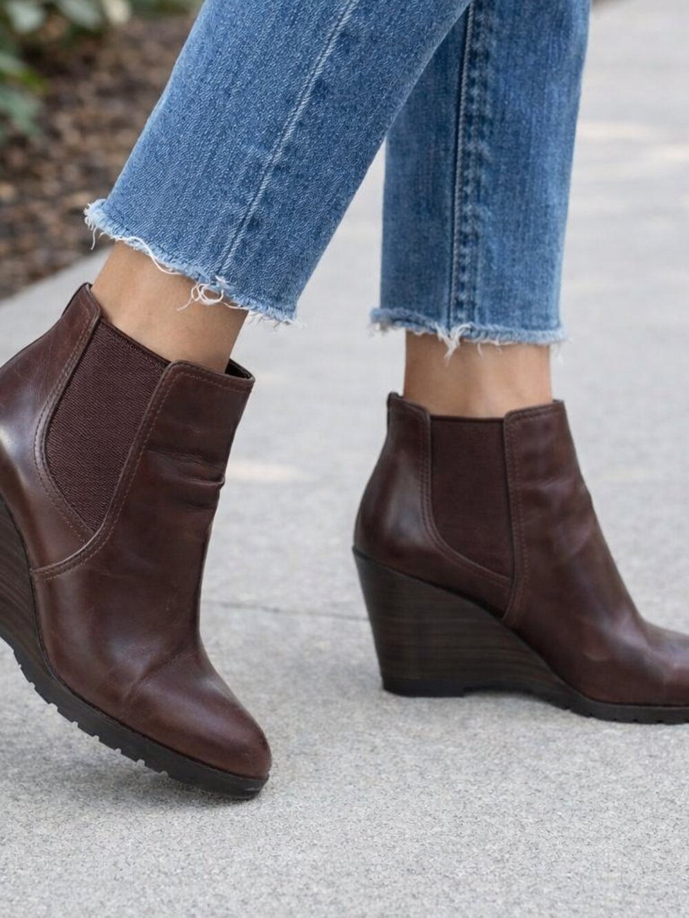 Michael Kors wedge heel Leather Ankle boots